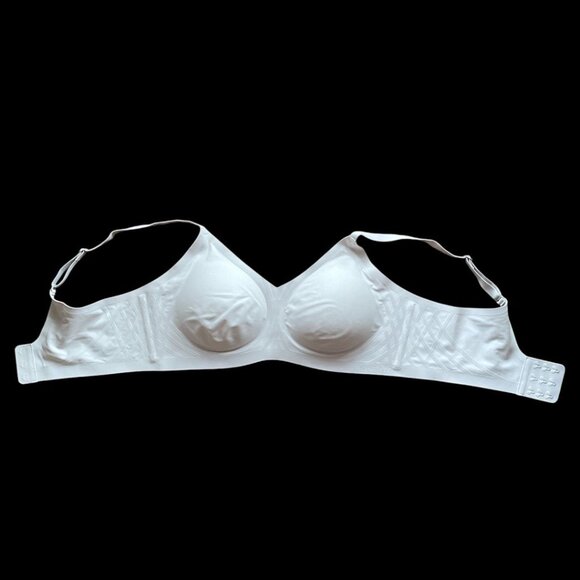 NWOT Honeylove Crossover Bra 38B/C White Adjustable Straps Hook & Eye Closure Co - Picture 4 of 6